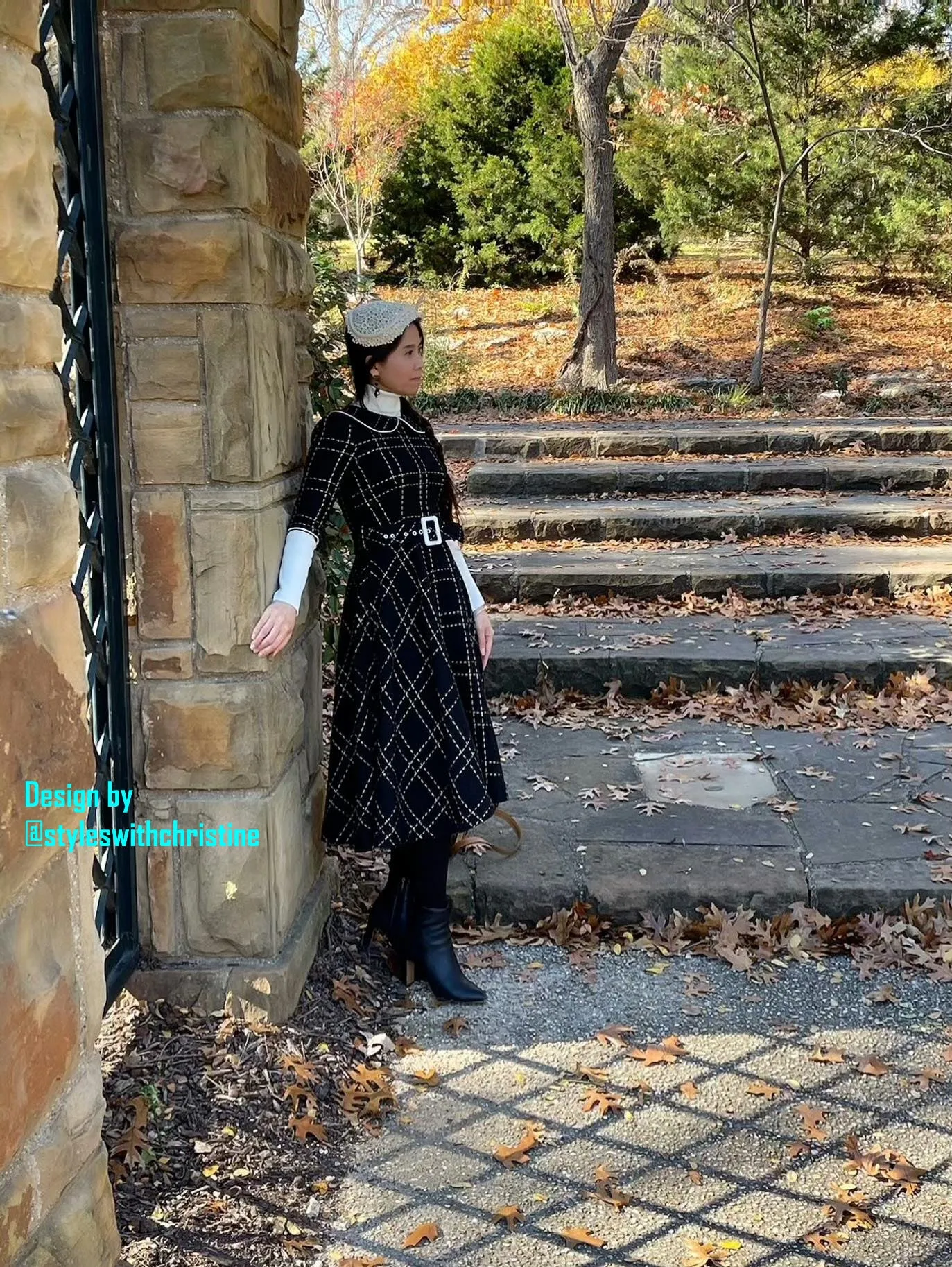 Meghan Dress in Tweed plaid patterns size S