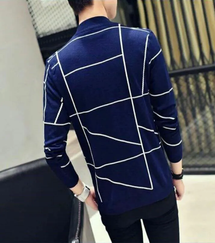 Men's Casual Blazer Slim Plaid Single Trench Coat