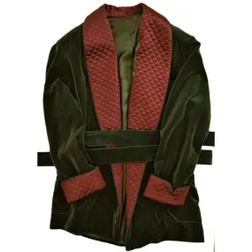 Mens Jacket Green Red Velvet Blazer Quilted Jackets Host Wear Dinner Jacket for men