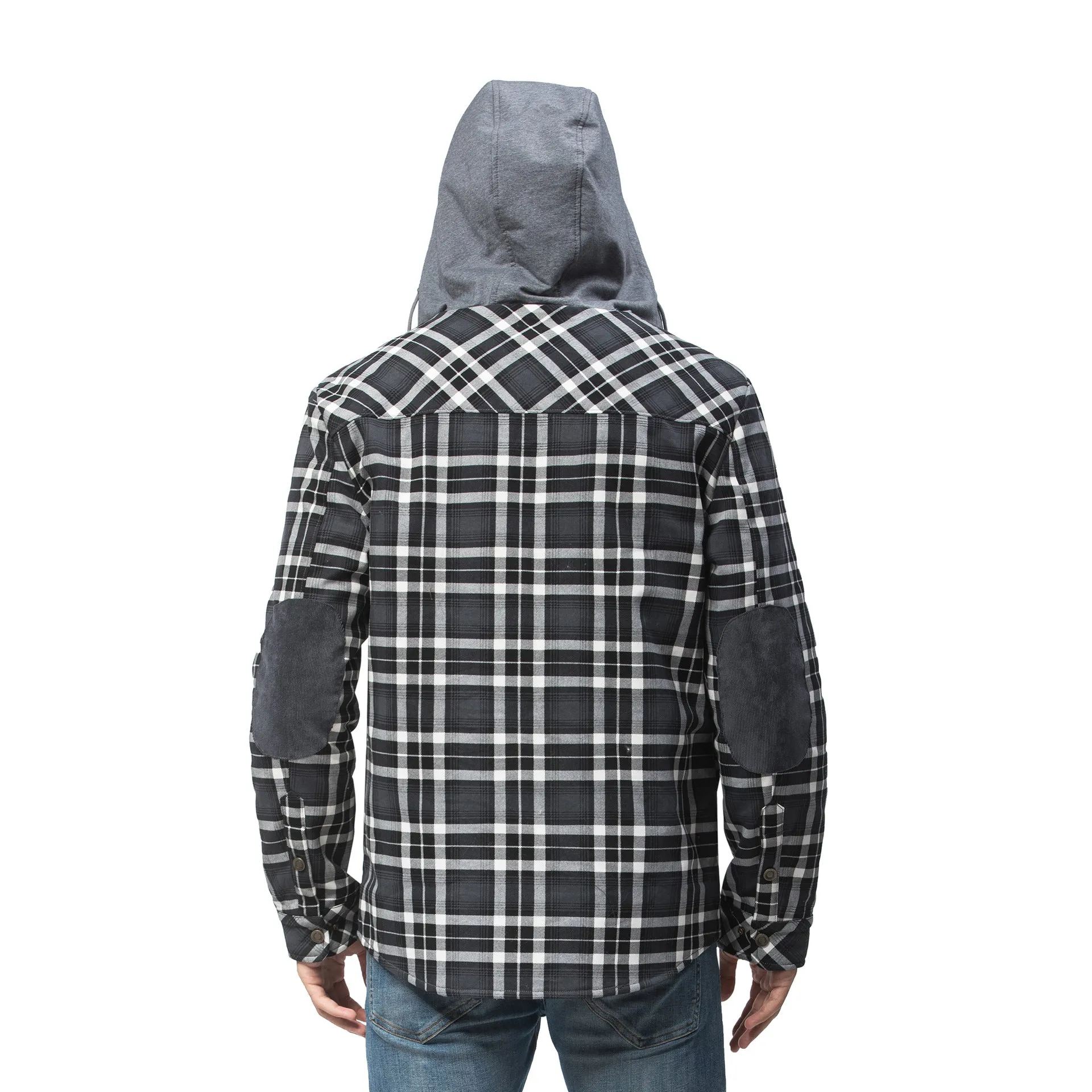 Men's Sherpa Lined Jacket Plaid Flannel Shirt Jacket