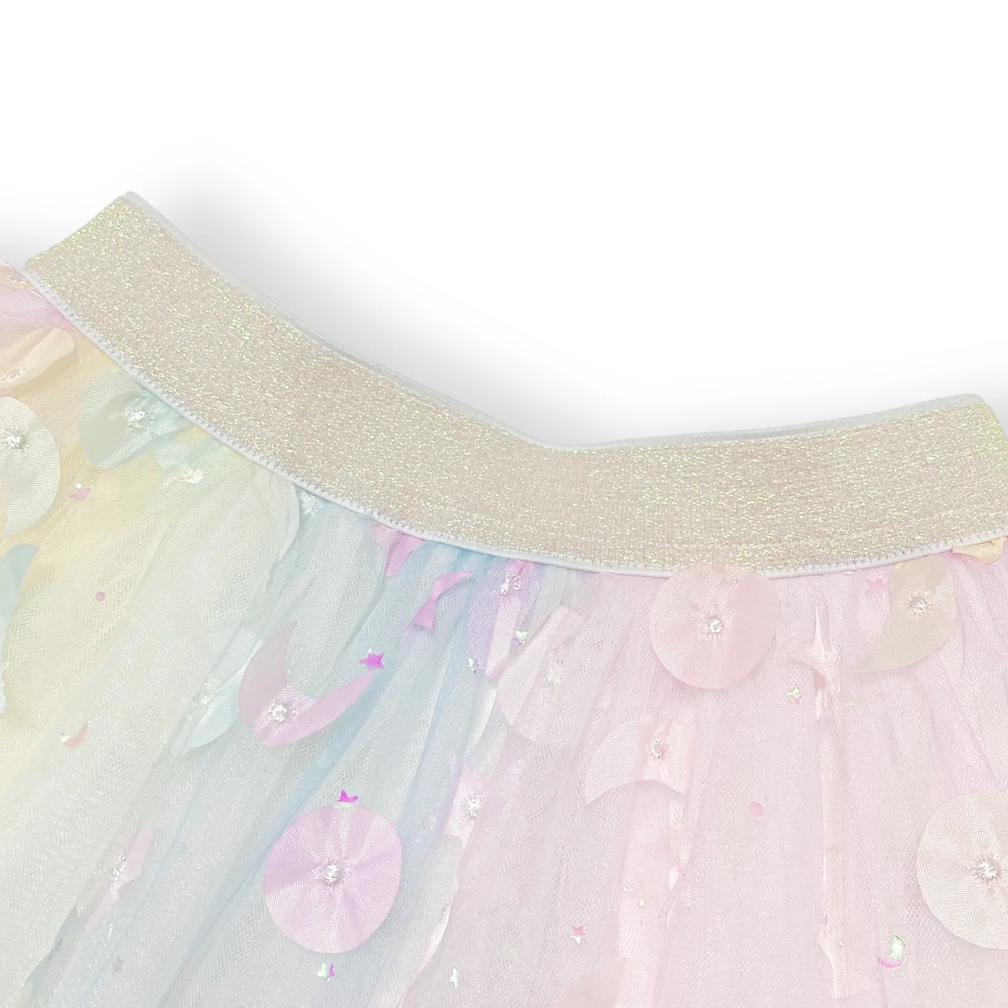 Moon & Star Embellished Tutu - white