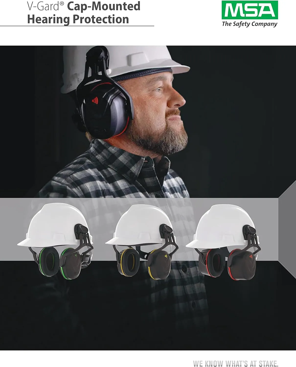 MSA V-Gard Type 14 Helmet Mounted Hearing Protection - Medium