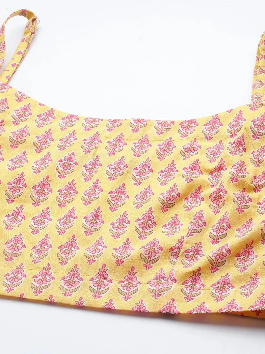 Mustard Printed Cotton 3 Piece Co-Ords