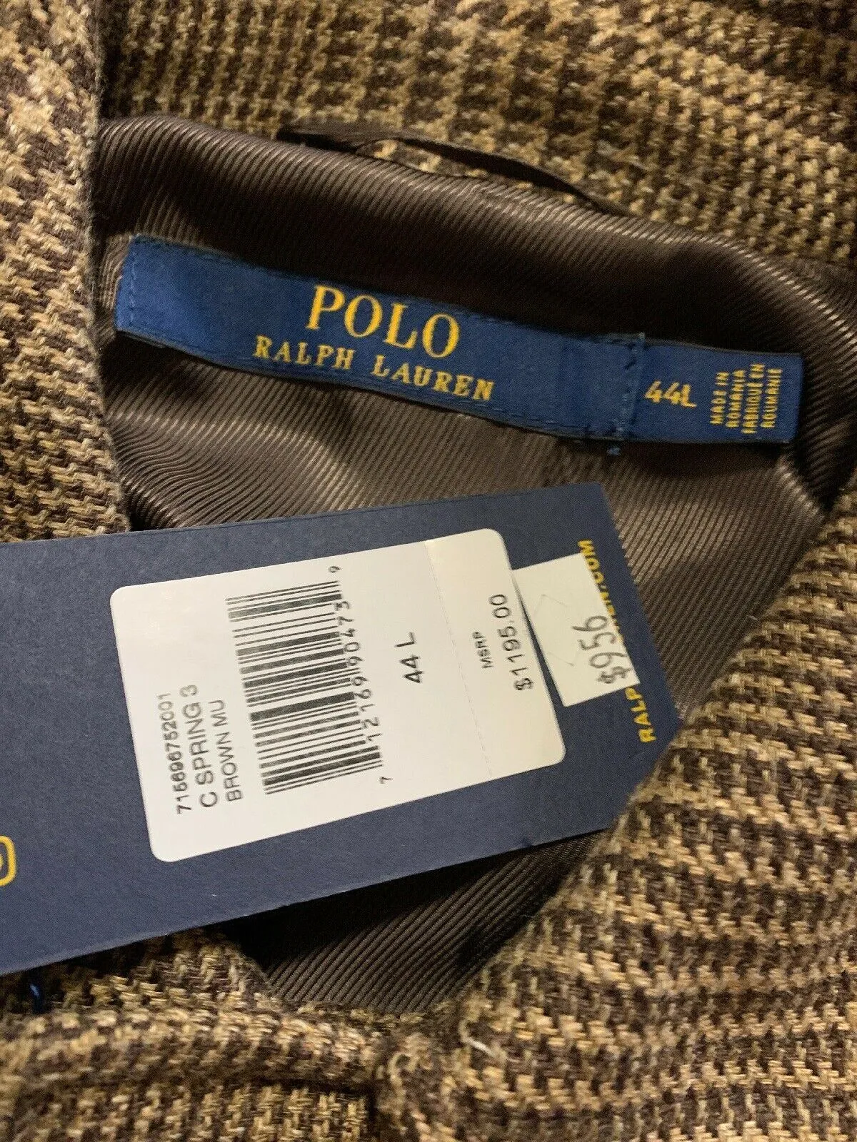 New$1195 Polo Ralph Lauren Men Linen/Silk Coat Trench Coat Brown 44L US