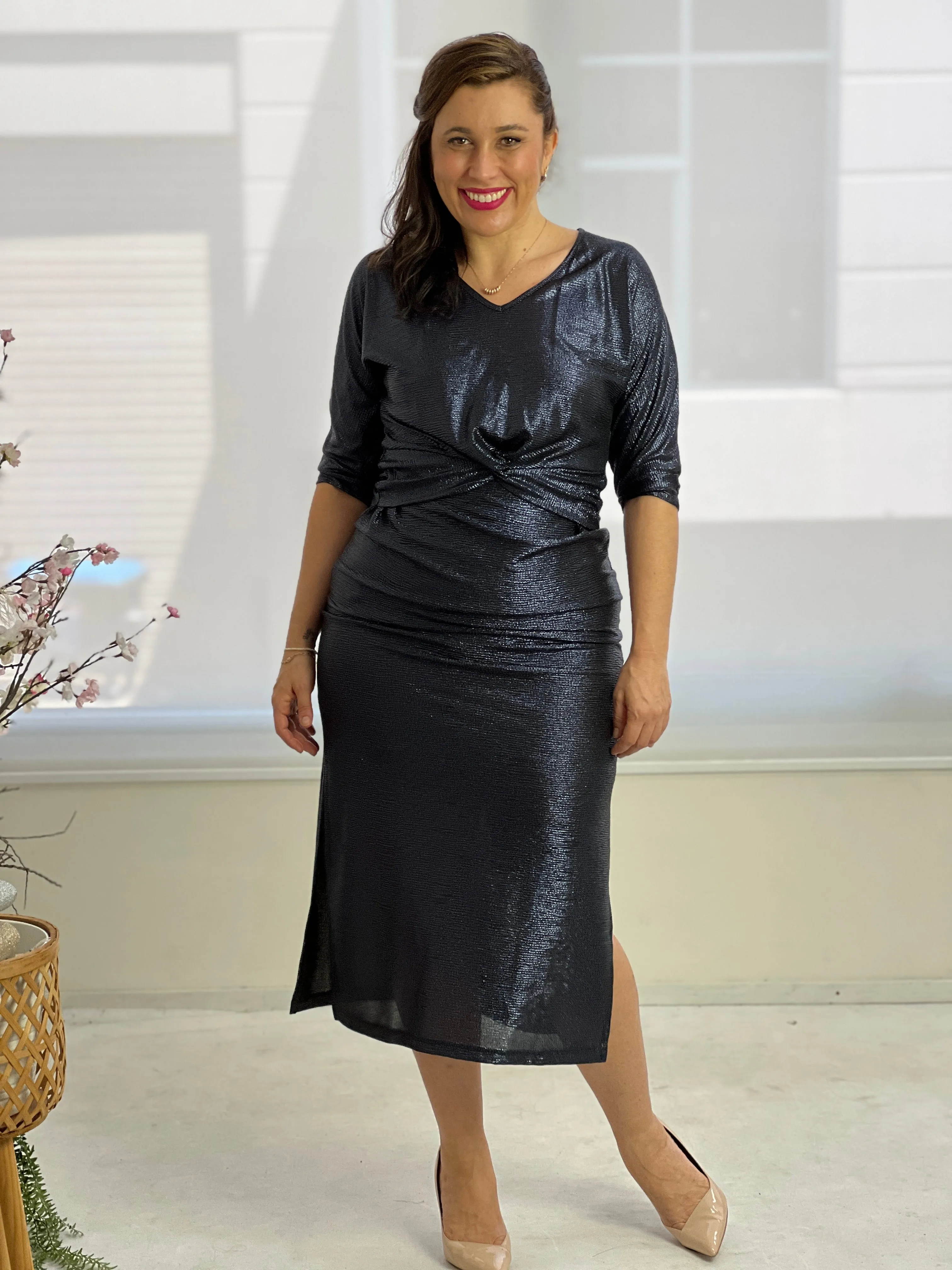 Opal Navy Shimmer Dress