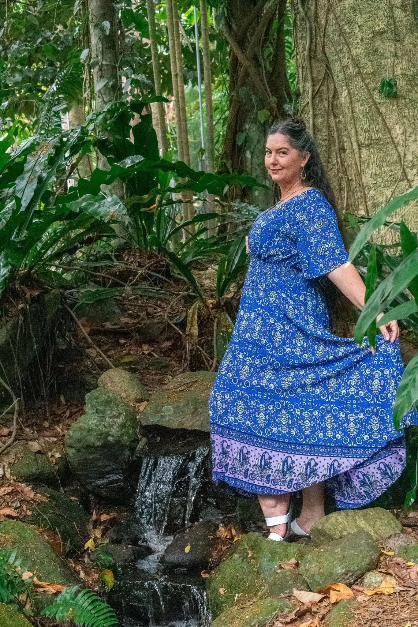 Serenity Maxi Dress -  Cobalt Petal
