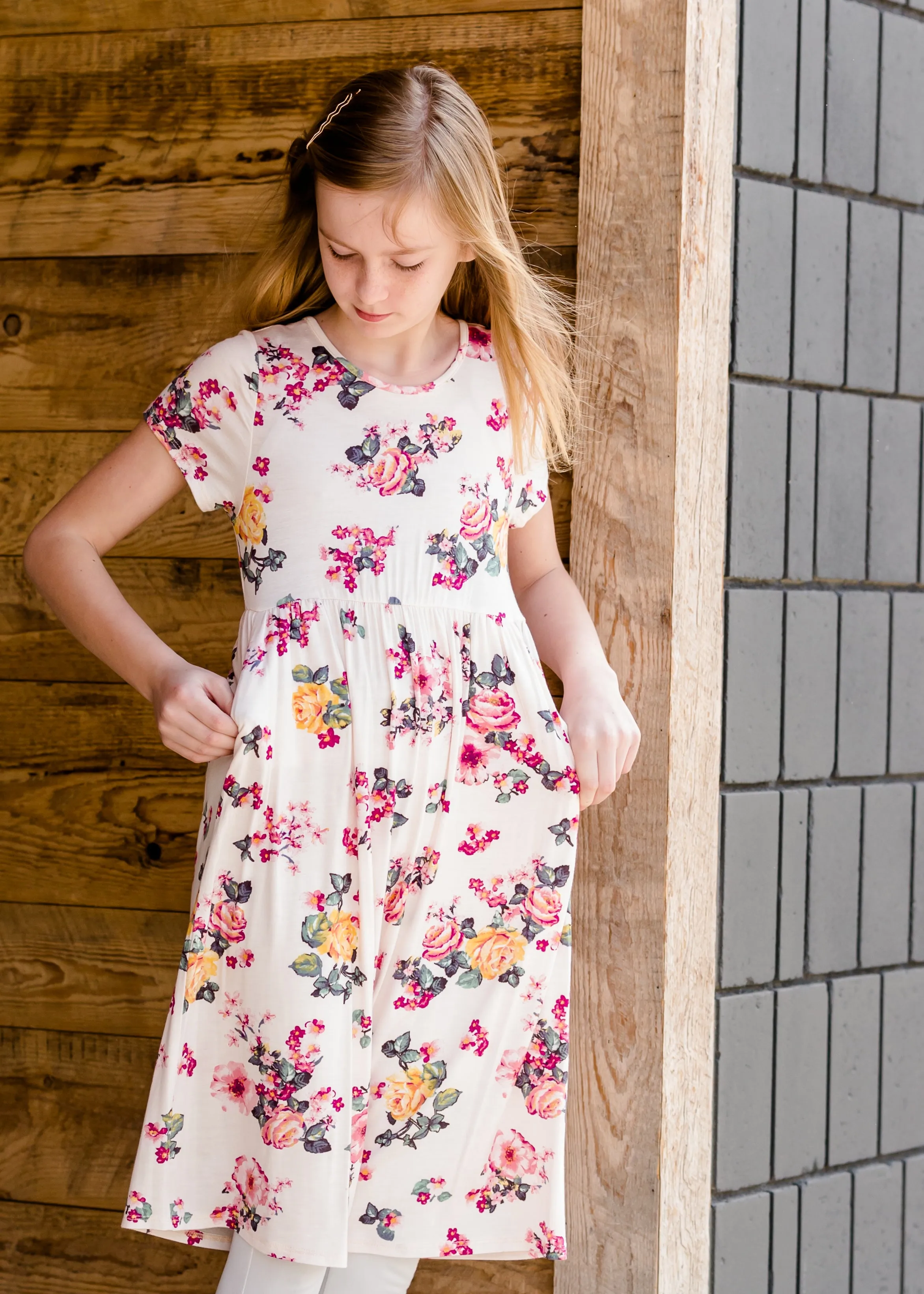 Short Sleeve Floral Maxi Dress - FINAL SALE