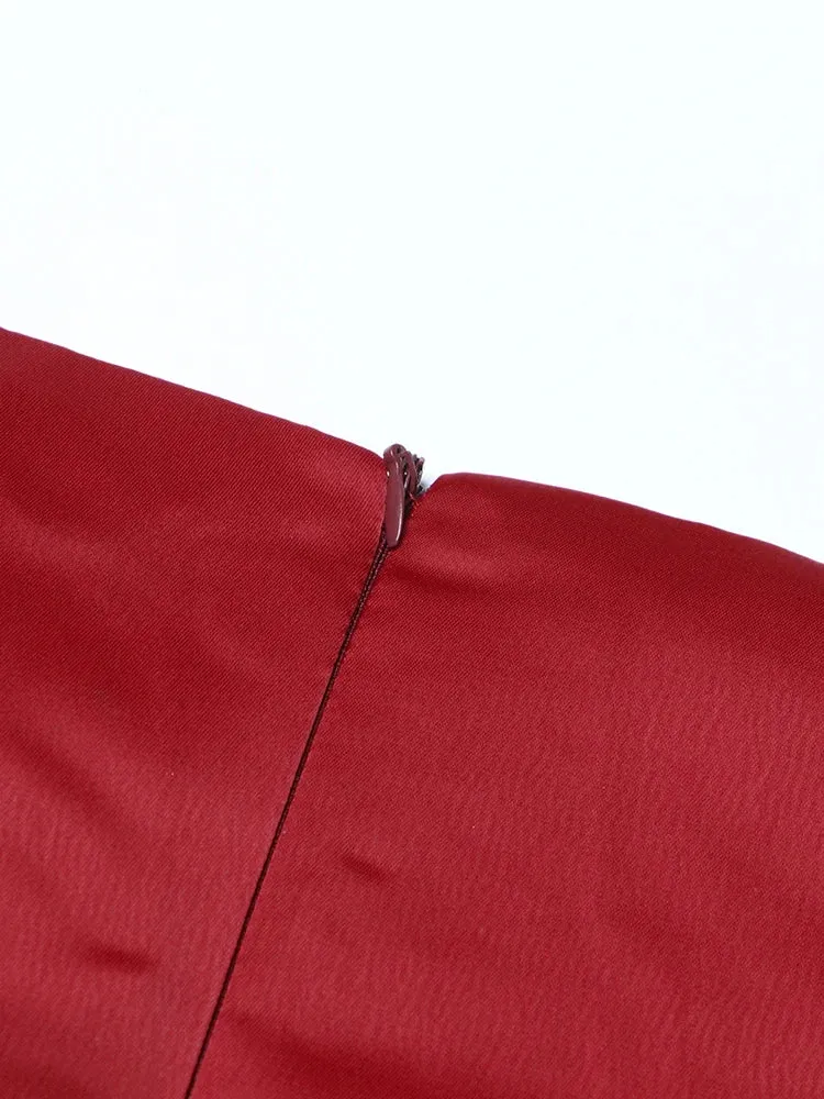 Solid Minimalist Spliced Fold Skirts For Women High Waist Patchwork Zipper Temperament Skirt Female Fashion Style