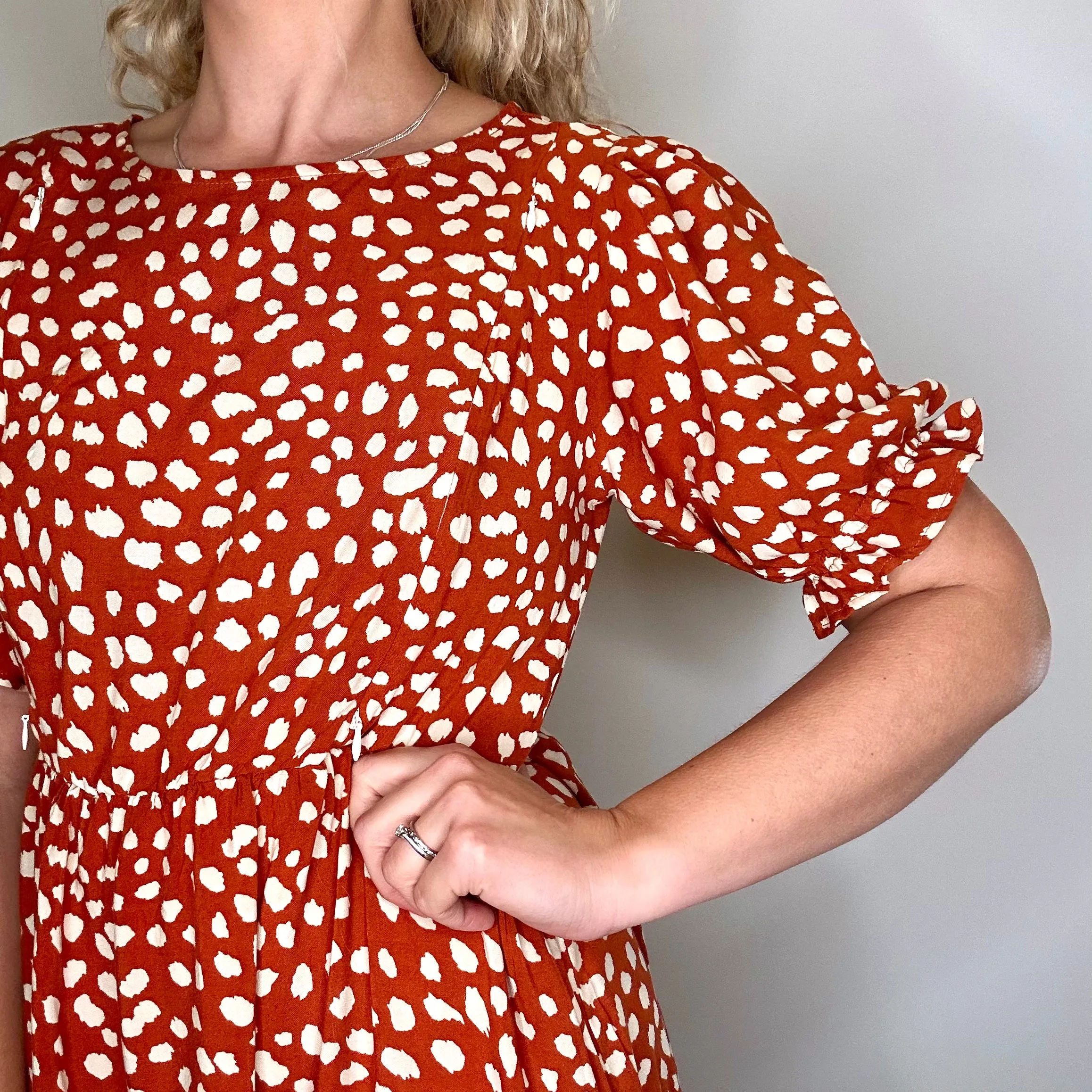 The Frankie Nursing Smock Dress - Sunset Savannah