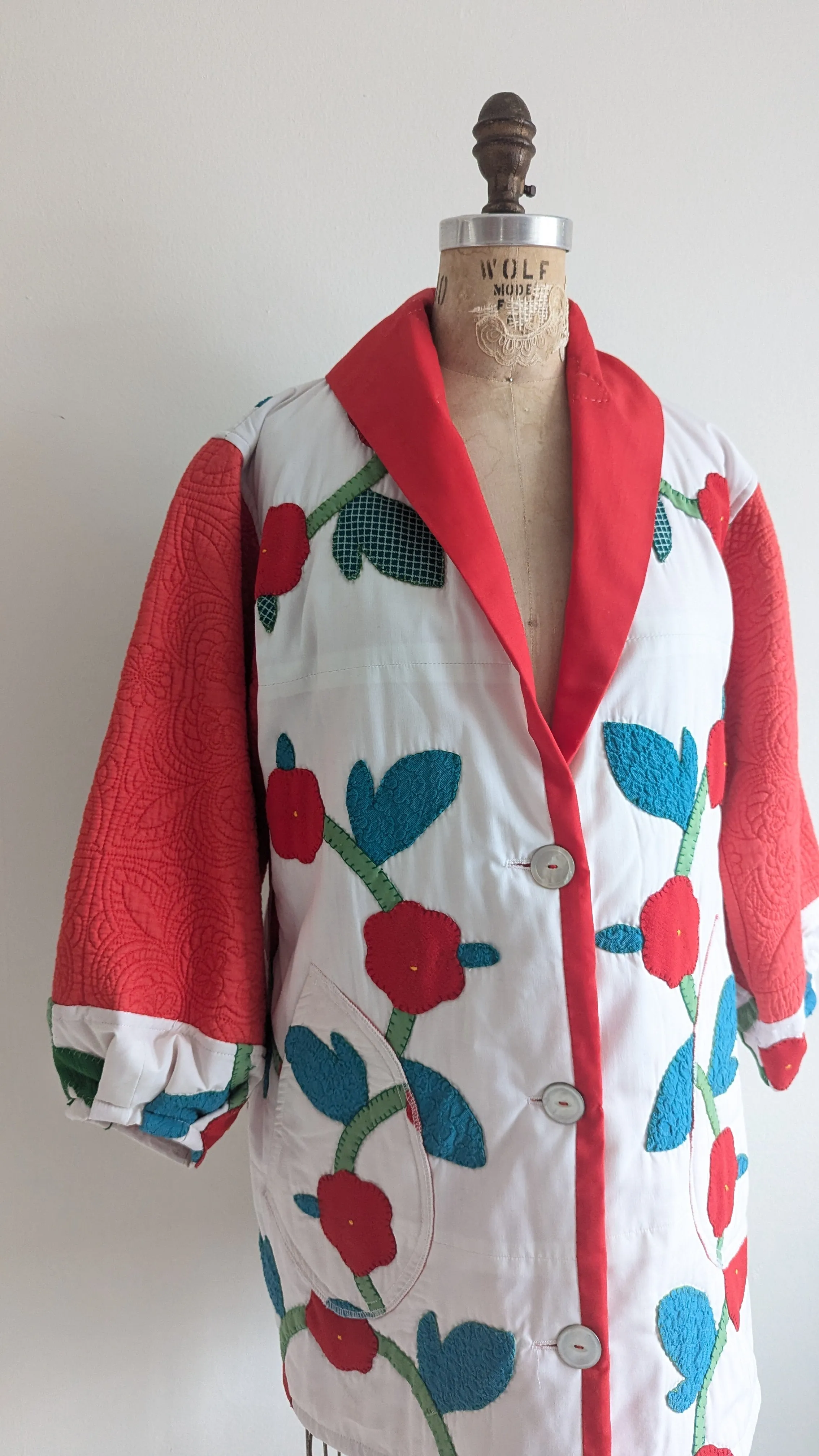 Vivianne Jacket Upcycled Handmade Quilt Size S/M #VIVQ3