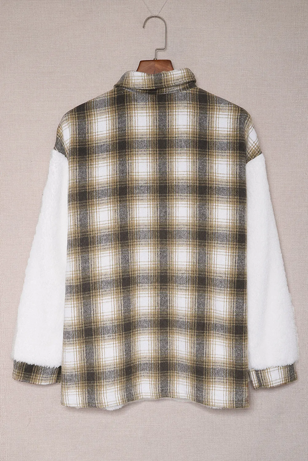 Women's Button Down Pocket Coat Plaid Shacket