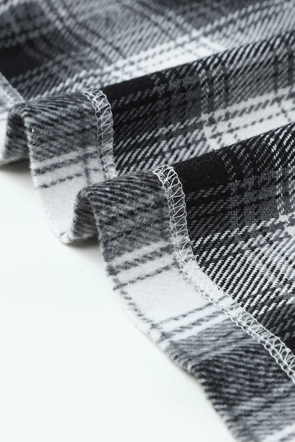 Women's Button Down Pocket Coat Plaid Shacket
