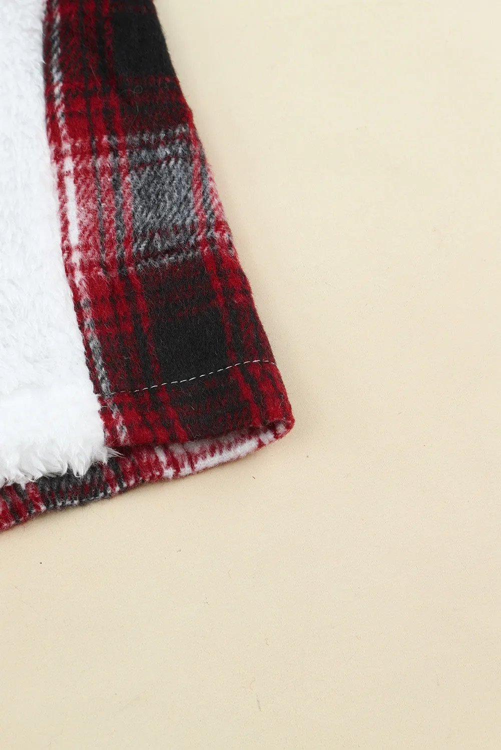 Women's Button Down Pocket Coat Plaid Shacket