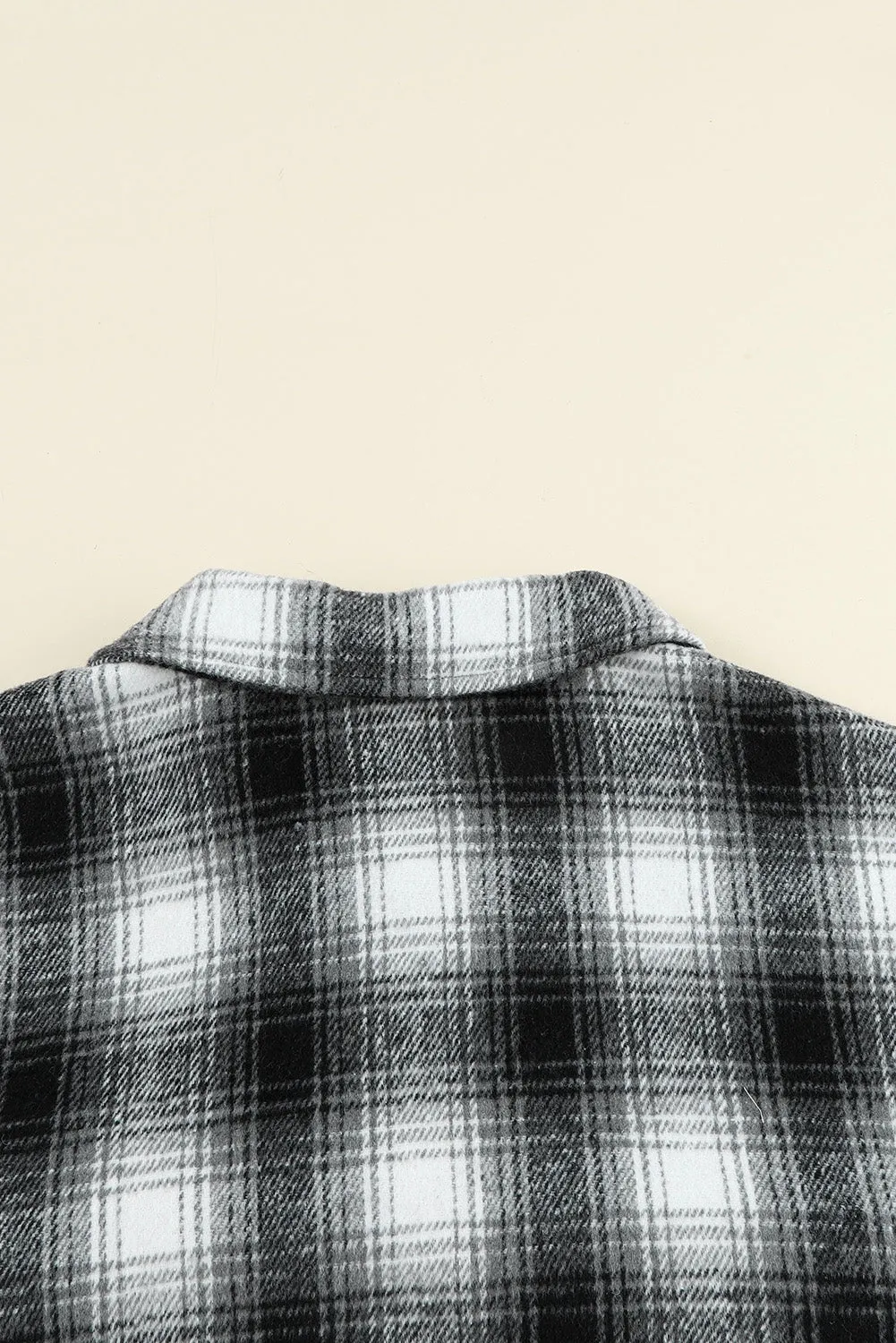 Women's Button Down Pocket Coat Plaid Shacket