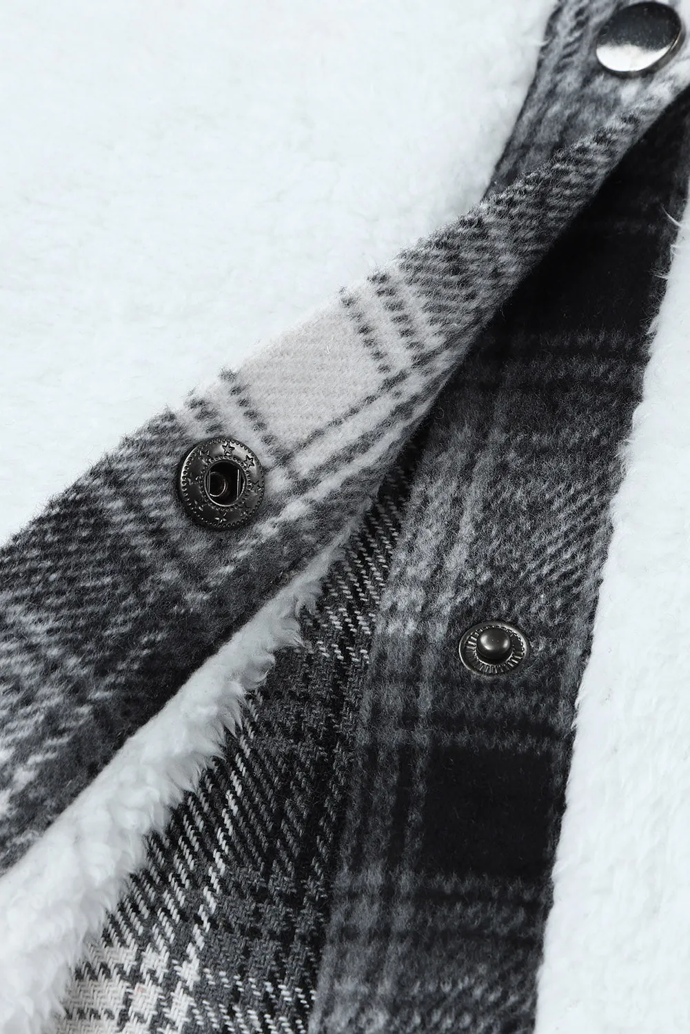 Women's Button Down Pocket Coat Plaid Shacket