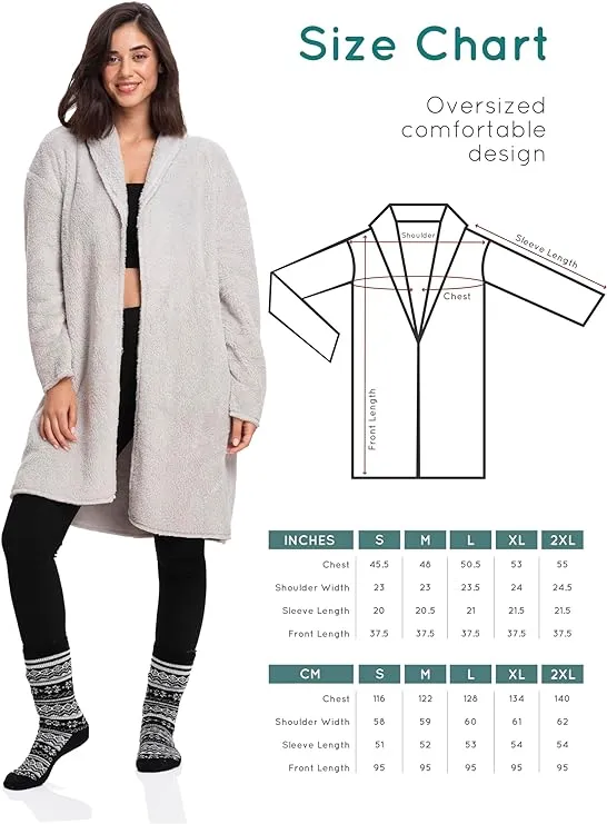 Women's Open Sherpa Jacket - Winter & Fall's Elegance, Graceful Gray