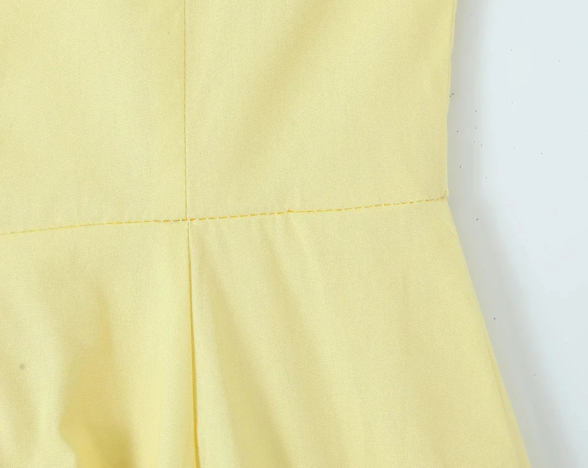 Yellow High Slit Two-Piece Dress - Perfect for Brunch & Vacations
