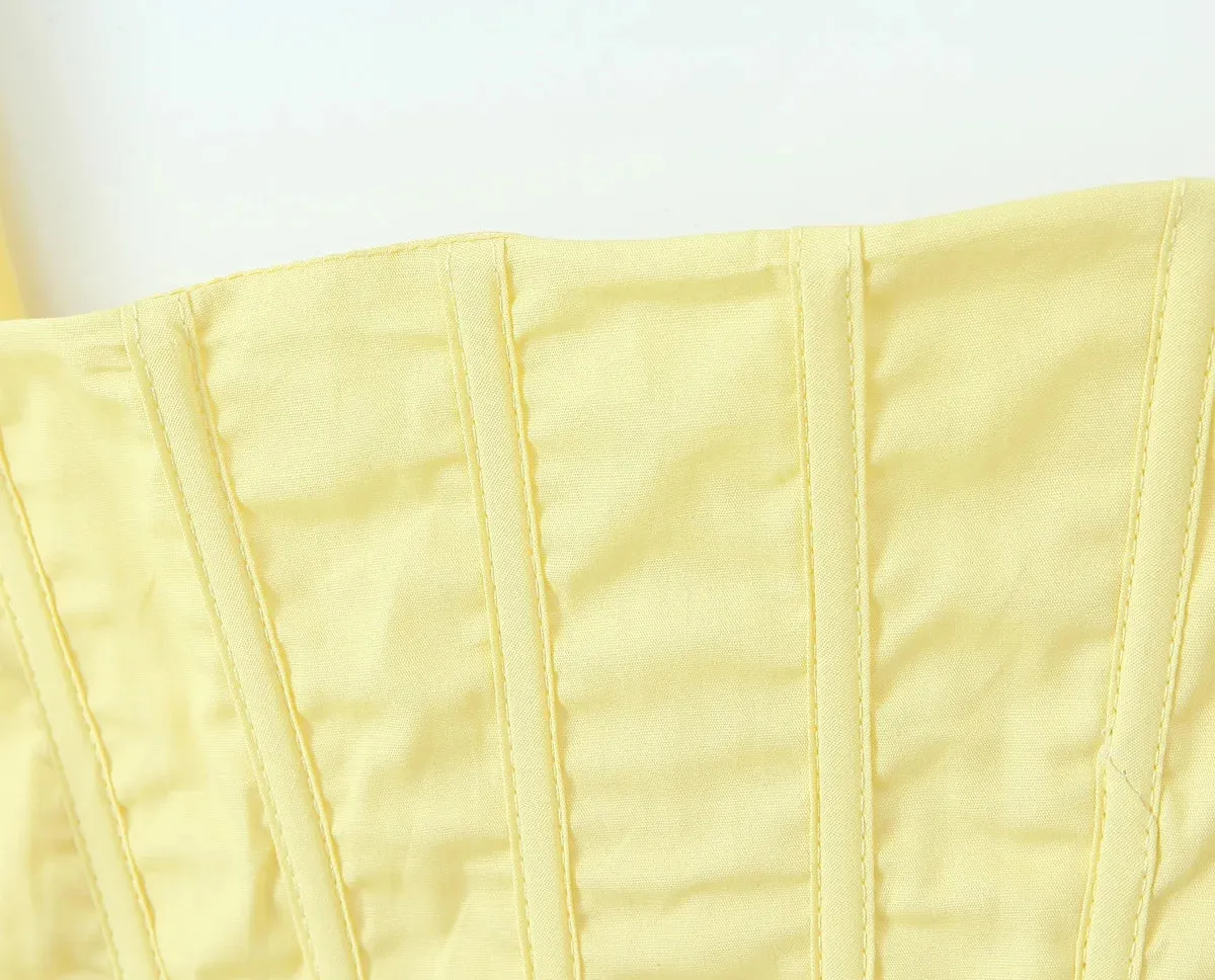 Yellow High Slit Two-Piece Dress - Perfect for Brunch & Vacations