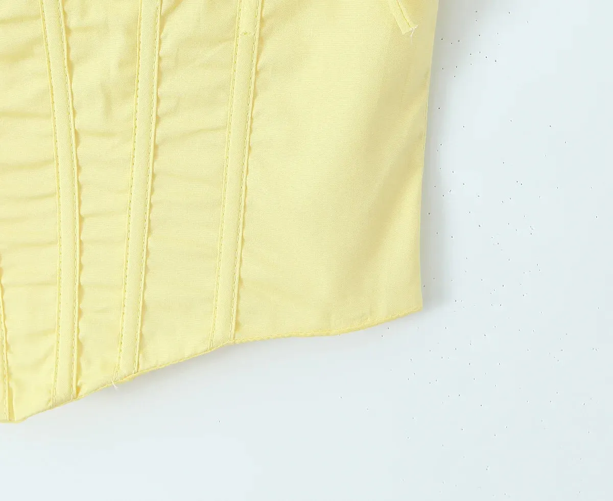 Yellow High Slit Two-Piece Dress - Perfect for Brunch & Vacations