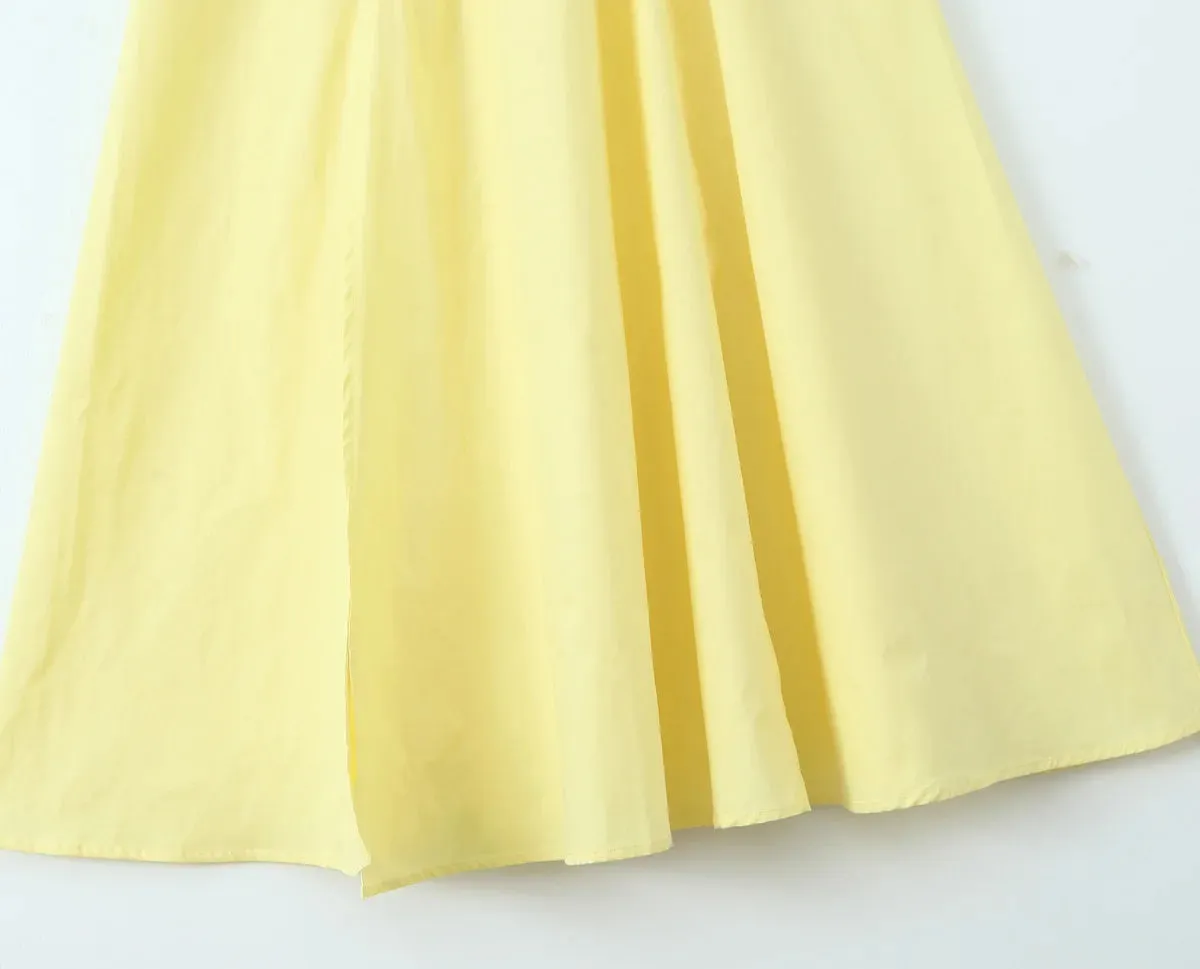 Yellow High Slit Two-Piece Dress - Perfect for Brunch & Vacations