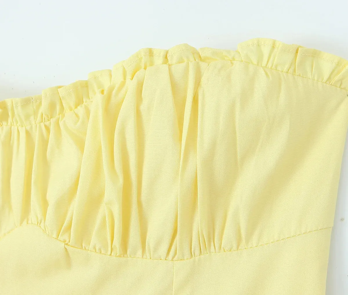 Yellow High Slit Two-Piece Dress - Perfect for Brunch & Vacations