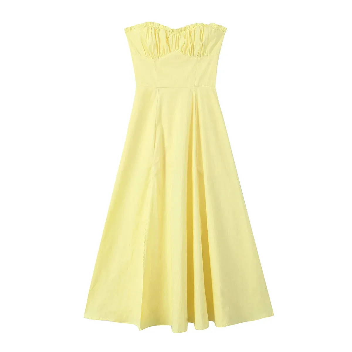 Yellow High Slit Two-Piece Dress - Perfect for Brunch & Vacations
