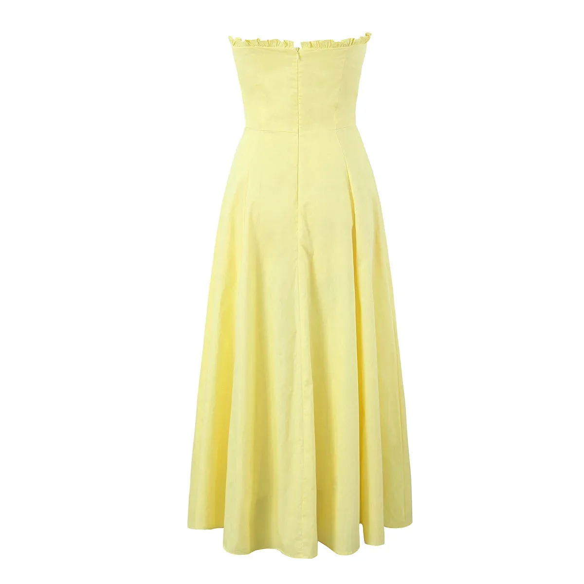 Yellow High Slit Two-Piece Dress - Perfect for Brunch & Vacations