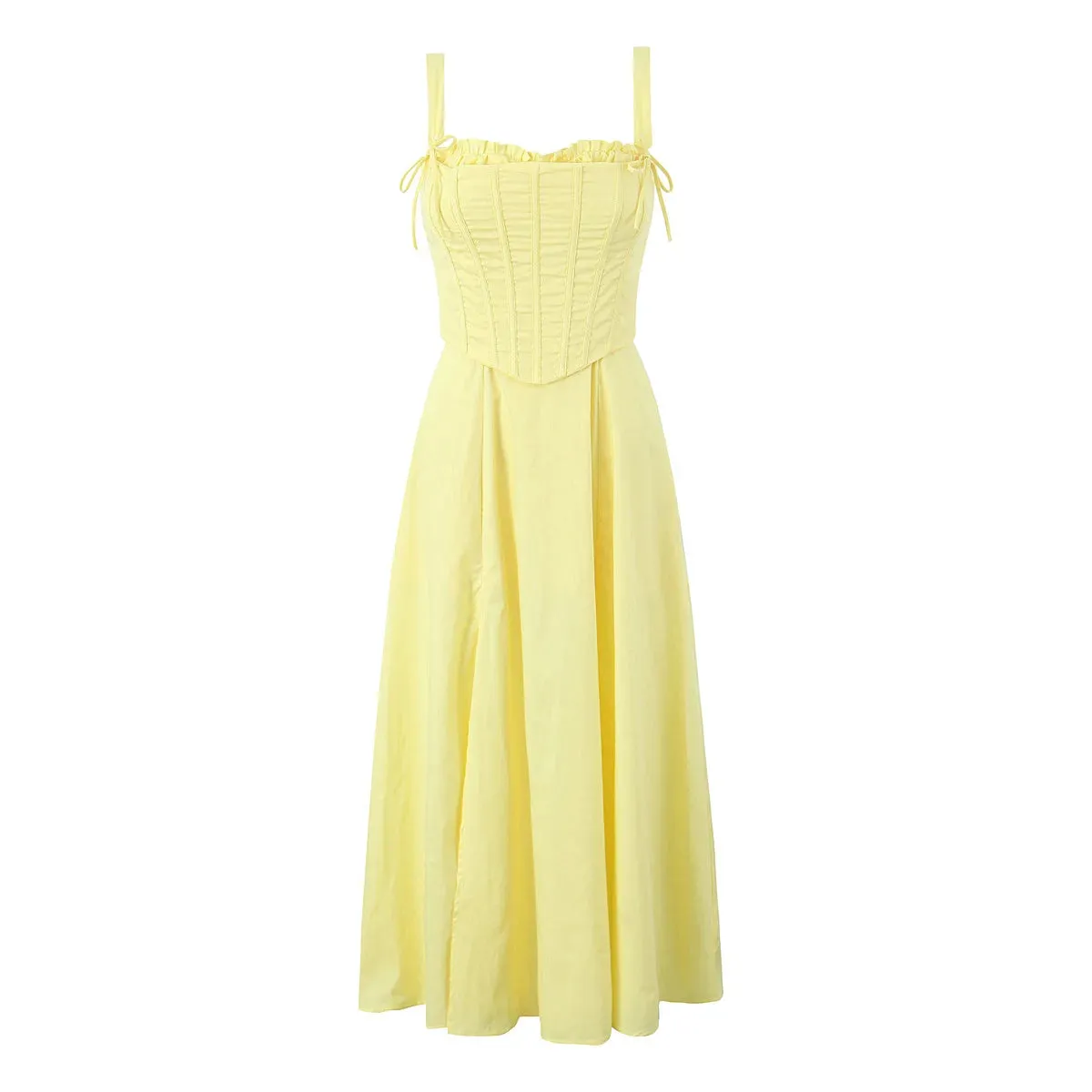 Yellow High Slit Two-Piece Dress - Perfect for Brunch & Vacations