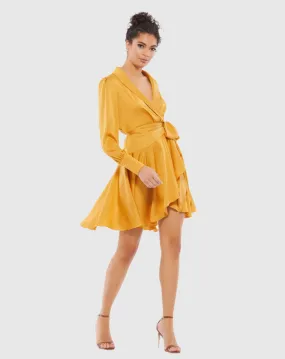Yellow Short Wrap Dress