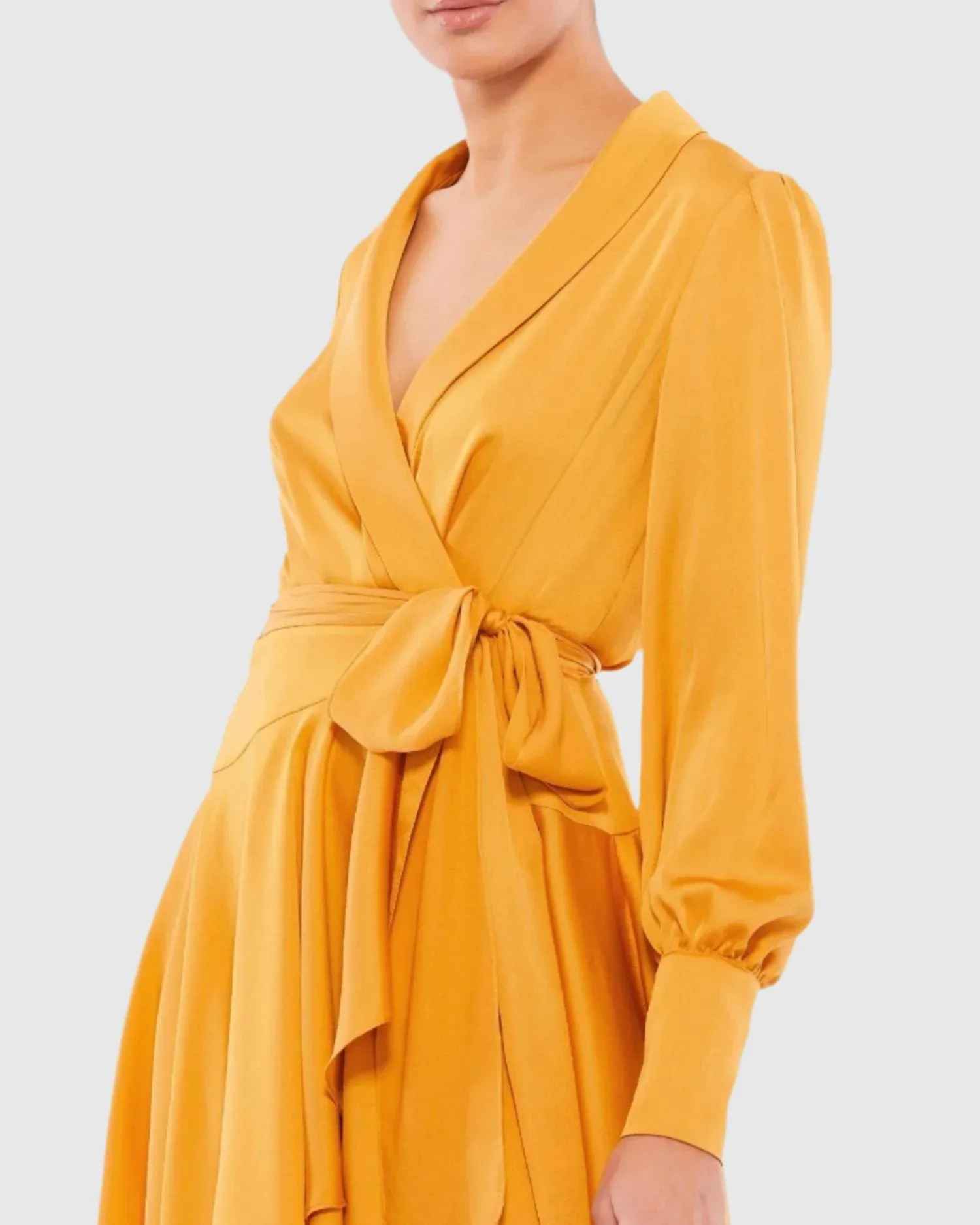 Yellow Short Wrap Dress