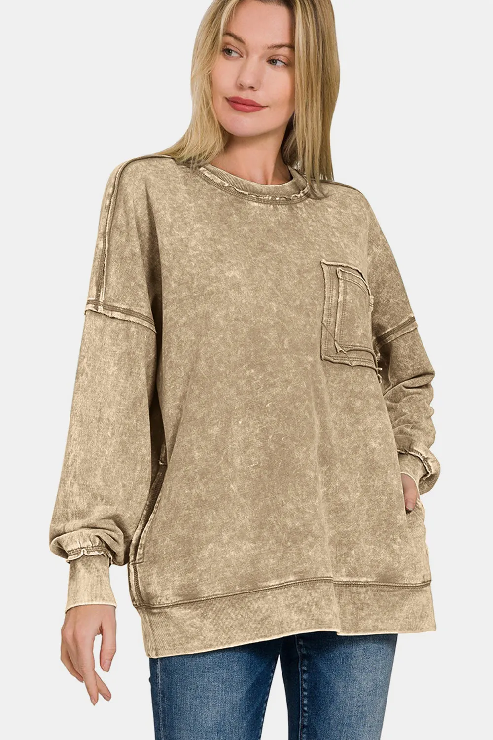 Zenana | Dropped Shoulder Mocha | Rubies   Lace